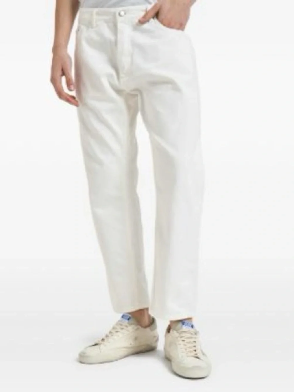 BRUNELLO CUCINELLI ‘Leisure Fit’ Lightweight White Denim Jeans Mens Italy
